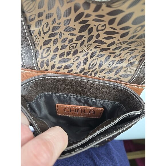 NWT Chala Sunflower Crossbody Phone Bag Brown Vegan Leather RFID Travel Purse - Picture 6 of 11